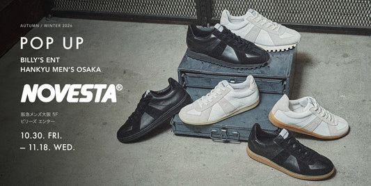 NOVESTA 26AW POP UP｜BILLY’S ENT 阪急メンズ大阪 5F｜2026年10月30日〜11月18日
