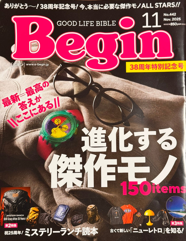 BEGIN（ビギン）2025年11月号、進化する傑作モノ150アイテムに、MARATHON TRAIL CREAM/BLACKが掲載