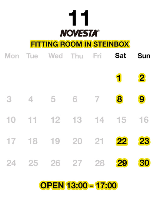 11月のNOVESTA FITTINGROOM（ノヴェスタ・フィッティングルーム）営業日