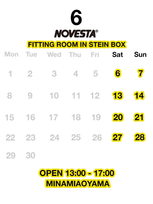 NOVESTA（ノヴェスタ/ノベスタ）公式オンラインストア - 2026年6月のNOVESTA FITTINGROOM（ノヴェスタ・フィッティングルーム）営業日 スロバキア スニーカー マラソン ジャーマントレーナー スターマスター