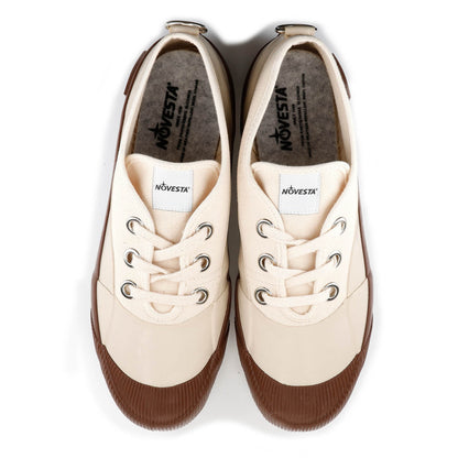 RUBBER SNEAKER LOW ECRU/BROWN