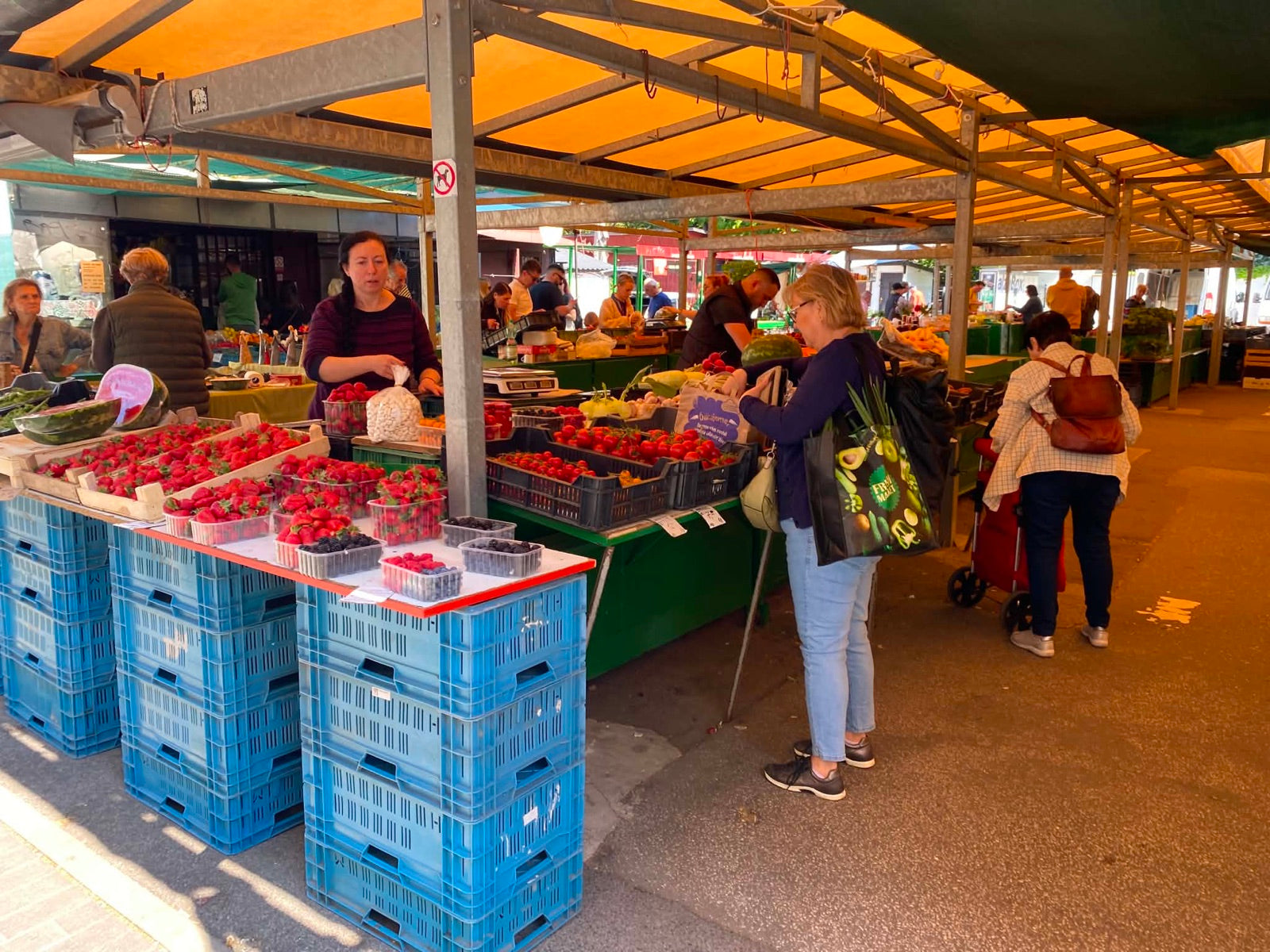 Vegetables and fruits on the market in Bratislava